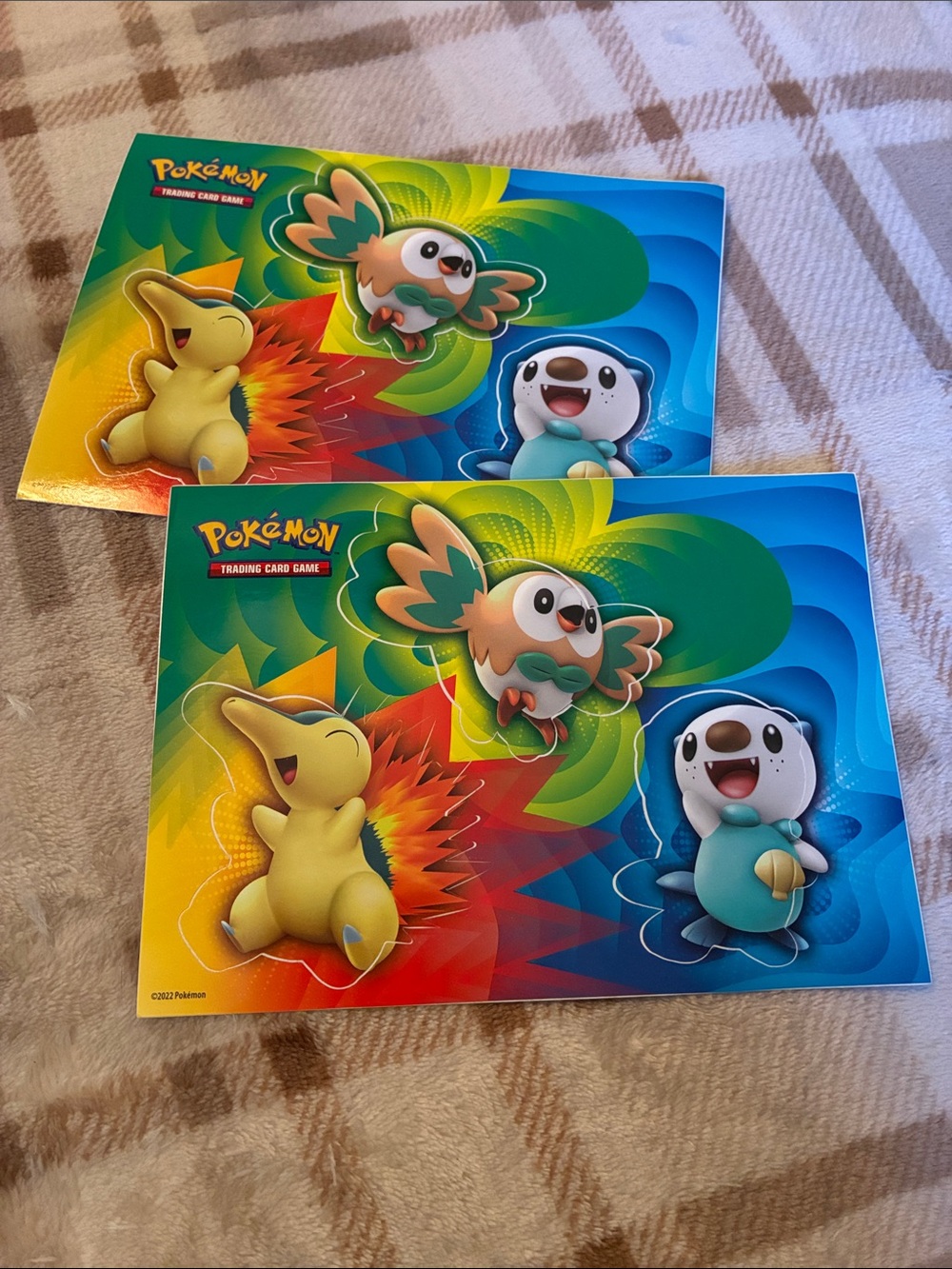 Pokémon Trading Card Game Stickers — Cute Rowlet, Cyndaquil & Oshawott Design